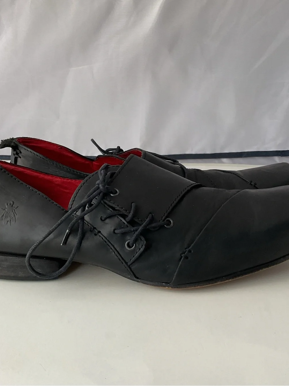 RARE Fly London Black Leather Square Toe Oxford Shoes Men’s Size EU 43 / US 10